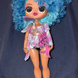 L.O.L. Surprise! Doll with Bright Blue Curly Hair and Pink Plaid Outfit